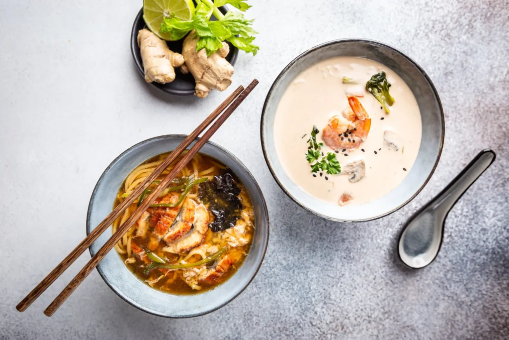 Tom Kha Soup and Tom Yum Soup comparison