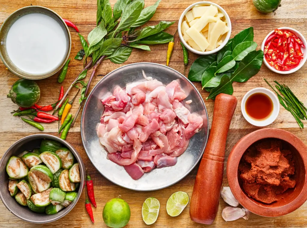 Pad Kra Pao ingredients.