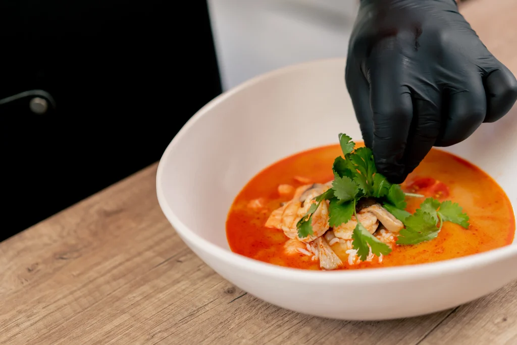 Thai Red Curry served as a traditional Thai restaurant dish