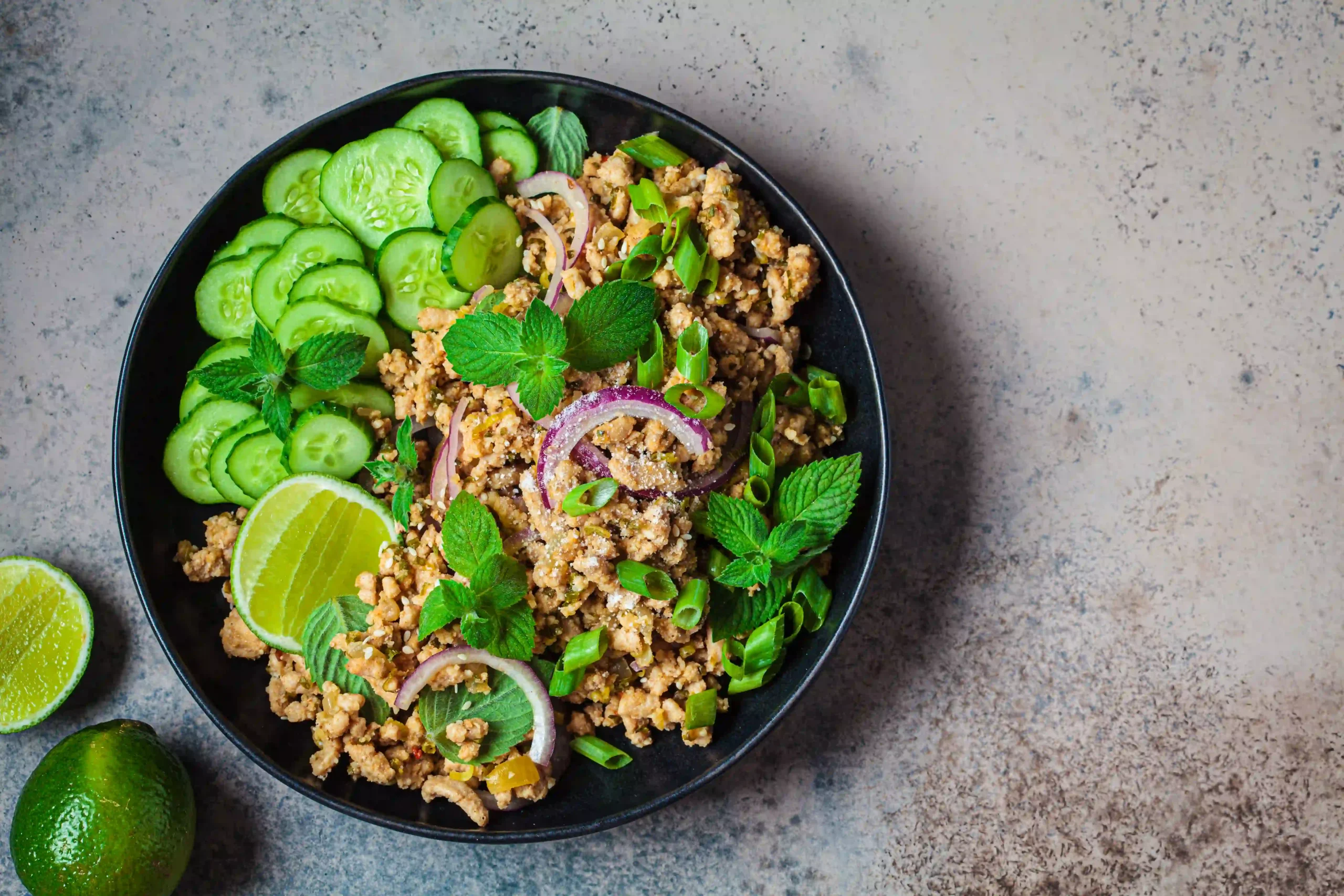 Fresh Thai Larb Salad with Lime and Herbs