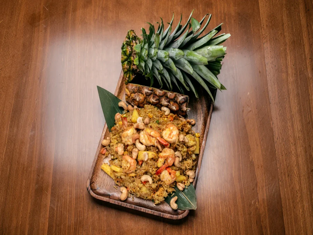 Thai chicken fried rice with pineapple and cashew