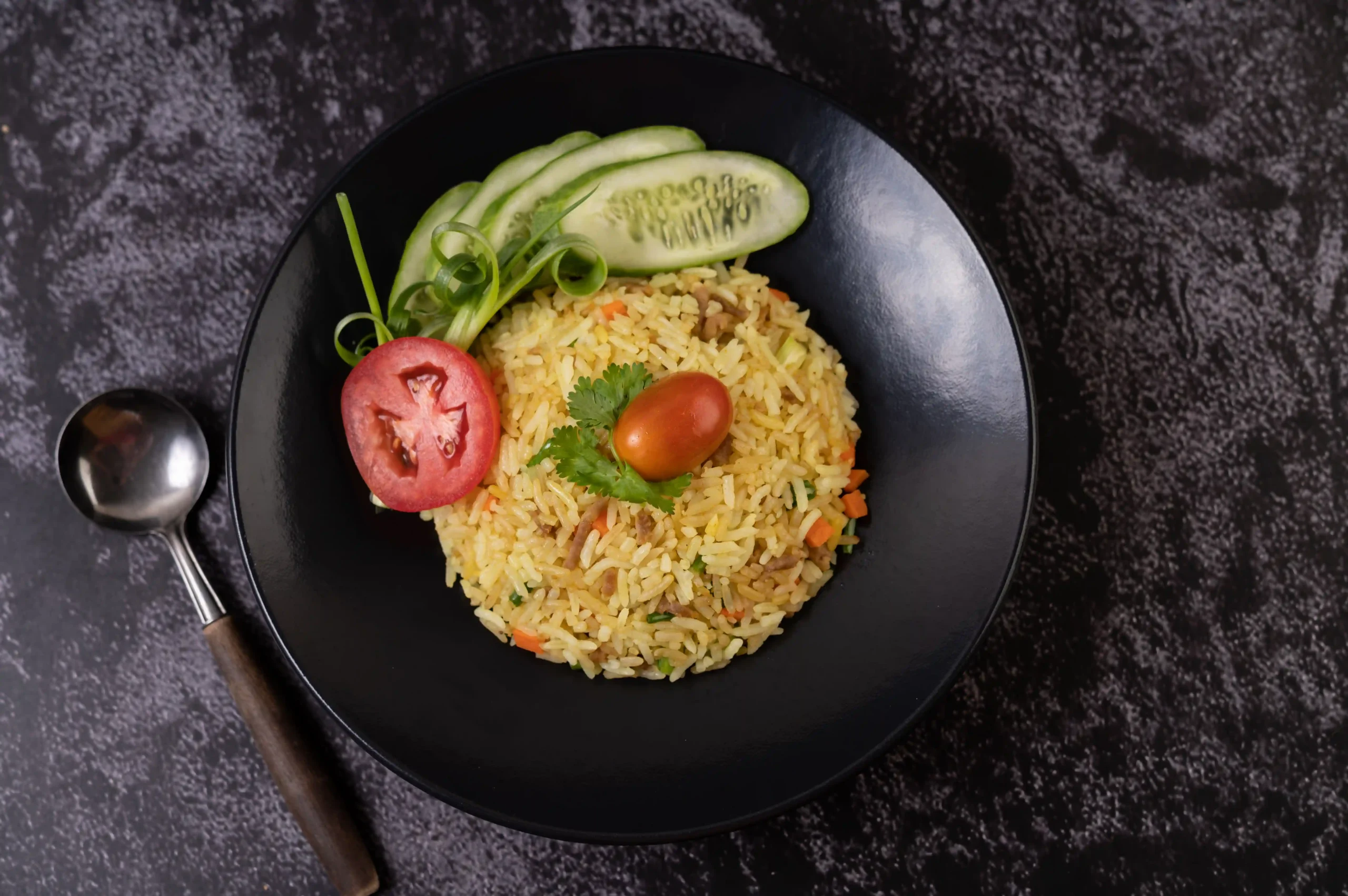 Plate of Thai Fried Rice with Vegetables