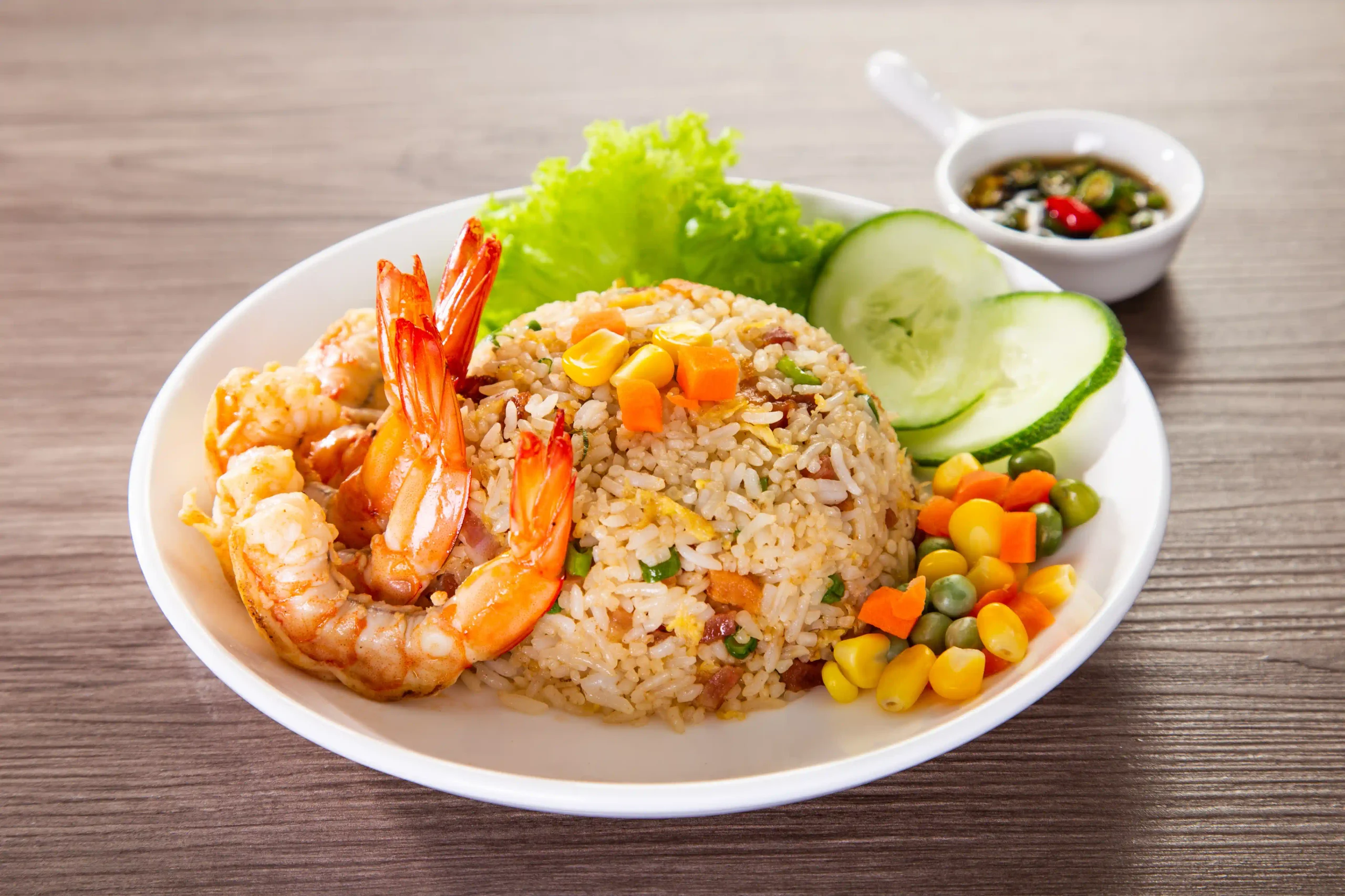 Shrimp fried rice dish