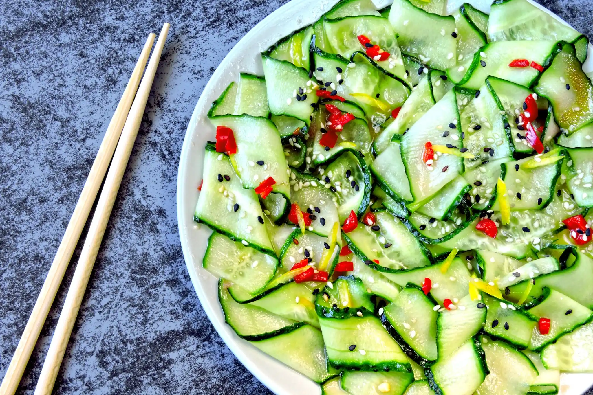 Thai Cucumber Salad with Red Pepper and Sesame