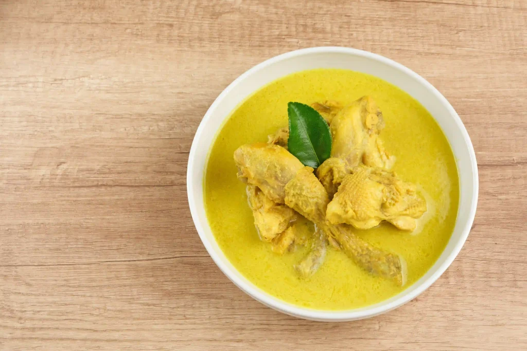Bowl of chicken Thai yellow curry