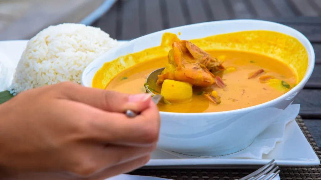 Authentic Thai yellow curry served at the Thai restaurant